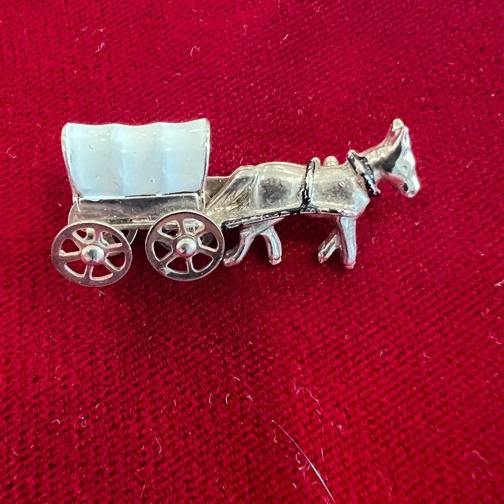 Vintage frontier wagon pin
